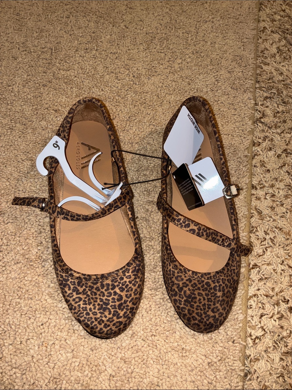 Leopard Print Mary Jane Flats with a belt size 9 Wide